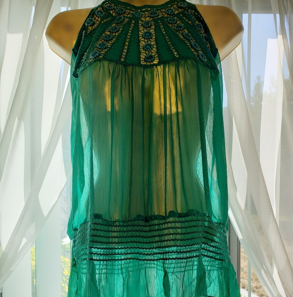 Shear Beaded Halter Top